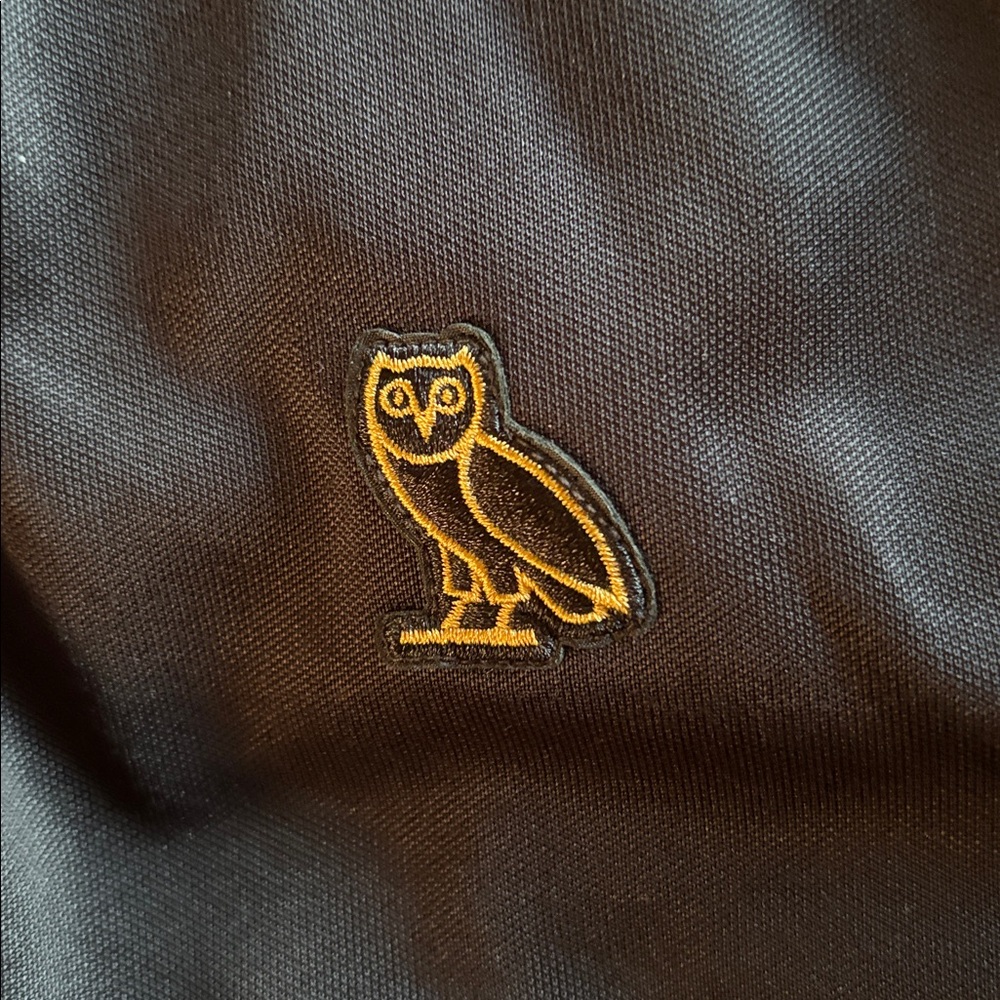 OVO October’s Very Own Black Pique Track Jacket Gold Owl Accent Large - Picture 3 of 6